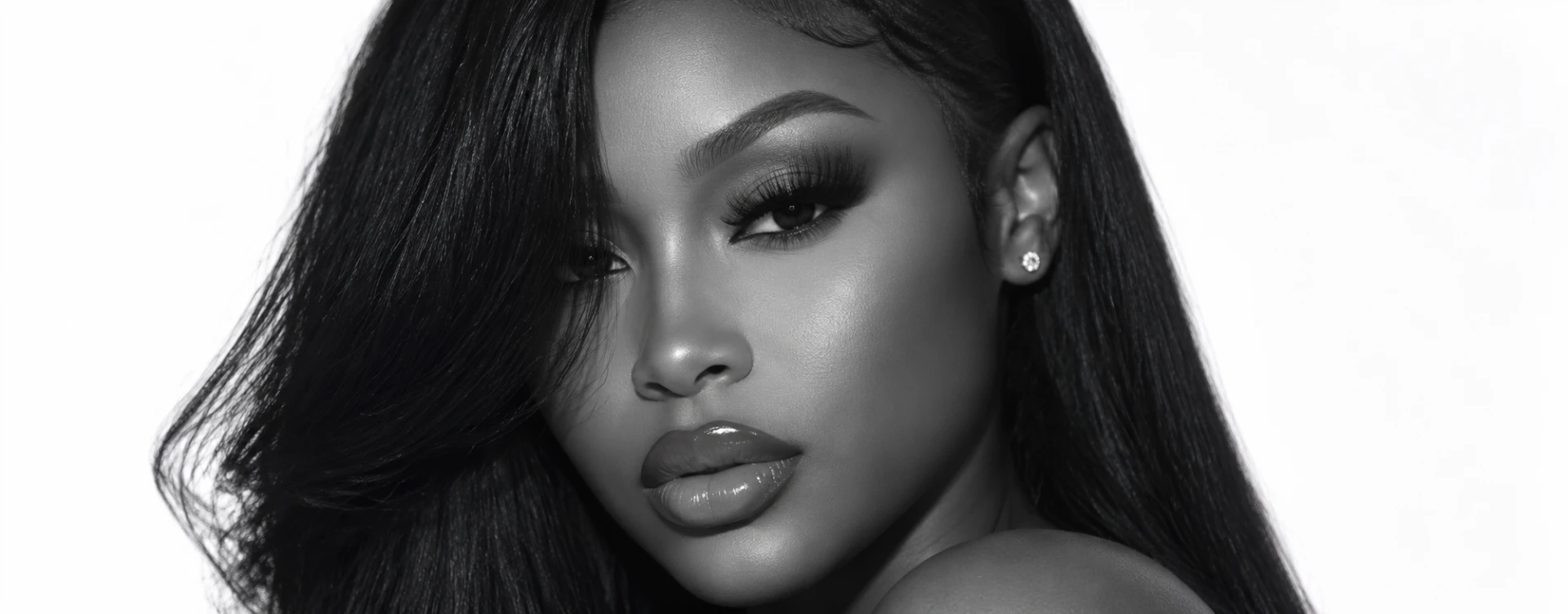 Dream Girl’s Hair Collection model with sleek straight hair
