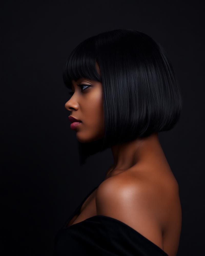 14A 13×4 Straight Bob Wig — Natural Brown #4 side view