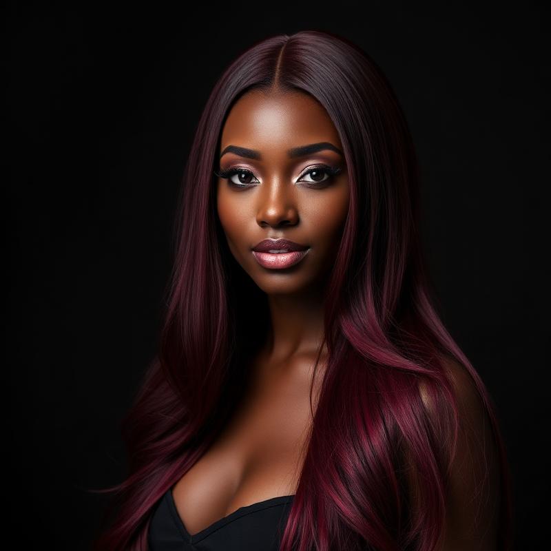 13x4 Straight Lace Front Wig — 99J Burgundy